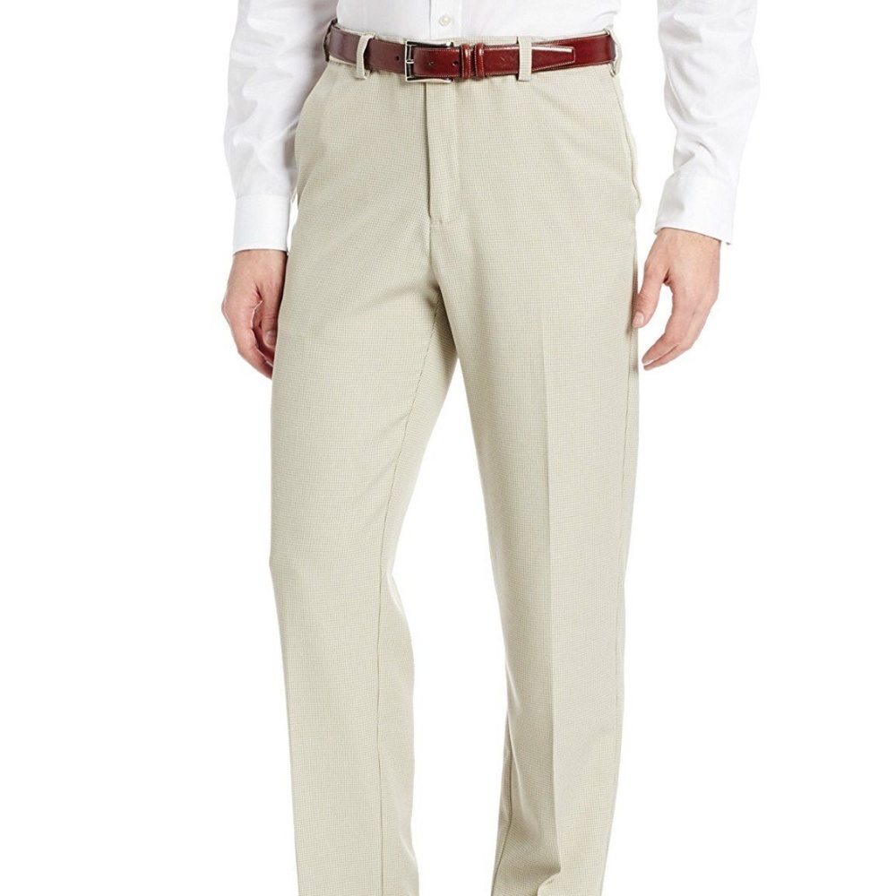 Haggar Men's Cool 18 Expandable Waist Straight Fit